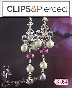 Fun Bohemian Pearls Clip Earrings - Pierced Available!