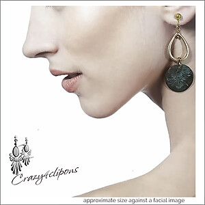 Distressed Verdigris Muted Gold Earrings