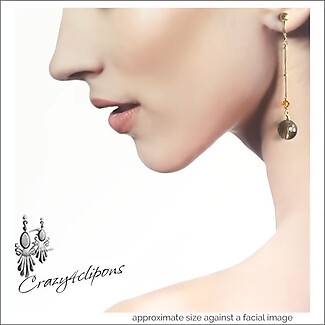 Elegant Smokey Quartz & Swarovski Crystal Clip Earrings