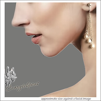 Long Dainty Bridal Pearl Earrings | Pierced or Clip-ons