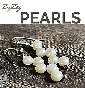 Unique and Fun! Zigzag Pearl Earrings | Pierced or Clip-ons