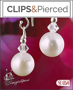 Elegant Classic Pearl Earrings - Clip On and Pierced