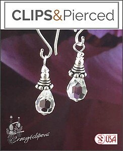 Petite Dangling Crystal Earrings | Pierced or Clip-ons