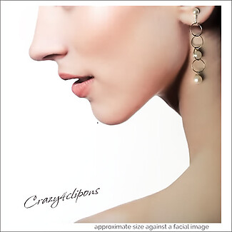 Glamorous Whimsical Pearl Mini Hoop Earrings. Clipon and Pierced