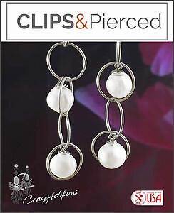 Whimsical Pearl Mini Hoop Earrings | Pierced or Clip-ons