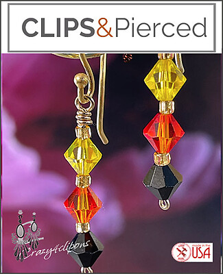 Handcrafted Swarovski Corn Candy Earrings - Choose Between Clip-On Or Pierced!
