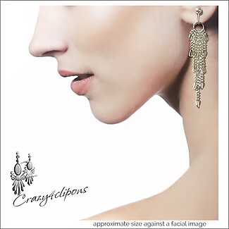 Light Dangling Silver Clip Earrings for Women