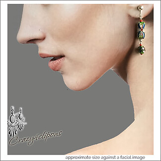 Artsy w/ Cloisonne Beads Earrings | Pierced or Clip-ons