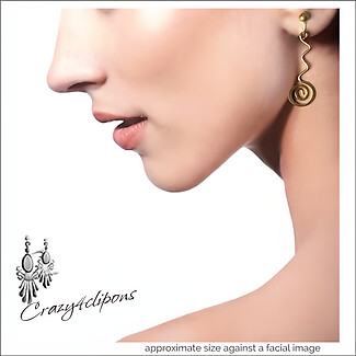 Minimalistic, Modern Gold Swirled Wire Earrings - Pierced or ClipOn