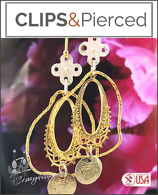 Shop Eclectic & Stylish Large Hoop Earrings Now! (Clip On or Pierced)
