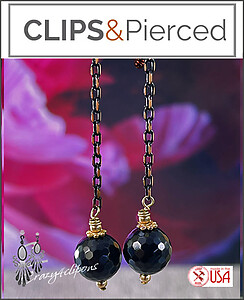 Black Onyx Dangling Drop Earrings