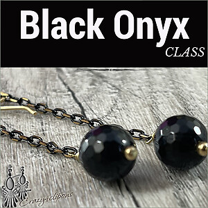 Black Onyx Dangling Linear Earrings