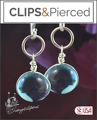 Duo-toned Murano Glass Earrings | Pierced or Clip-ons