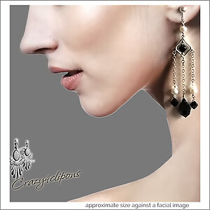 Make a Statement with These Alluring Black Tie Dangling Clip Earrings