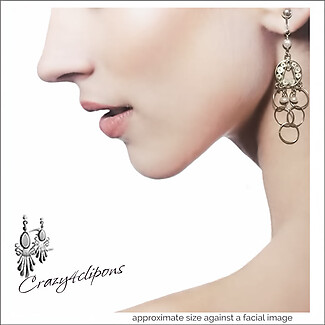 Eye-catching Dangling Filigree, Pearls Clip Earrings