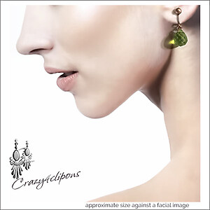 Crystal & Copper Chunky Teardrop Clip Earrings