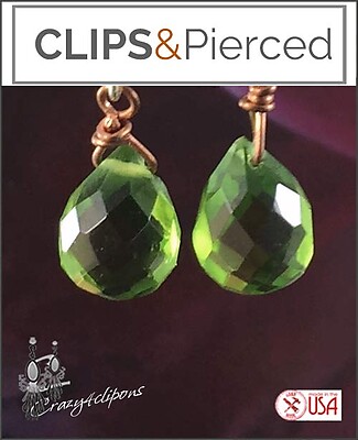 Copper & Crystal Earrings | Pierced or Clips