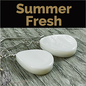 Mother of Pearl Teardrop Earrings For Summer. Clip on & Pierced