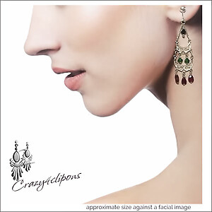 Garnet Swarovski Crystals Chandelier Earrings