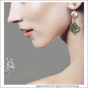 Yin Yang FreshWater Pearls Clip Earrings