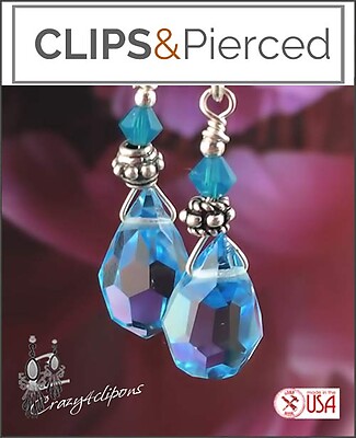 Chic and Colorful Clip On & Pierced Crystal Earrings