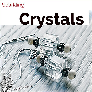 Petite Cube Crystal Swarovski Earrings. Clip on & Pierced