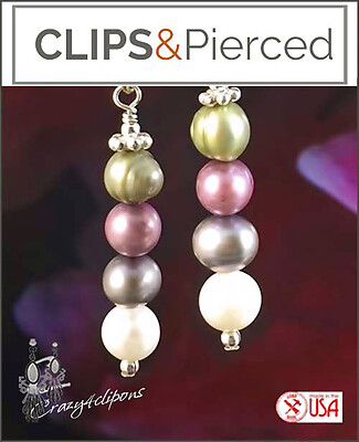 Fresh Water Pearl Quartet Earrings | Pierced or Clips
