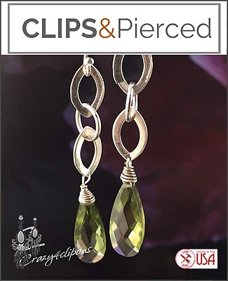 Sterling Silver & Zirconium Crystal Clip On Earrings