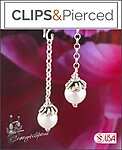 Delicate Long Pearl Earrings | Pierced or Clips