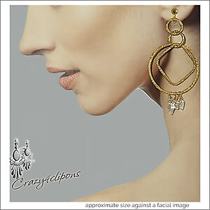 14K Gold Filled Textured Hoop Clip Earrings