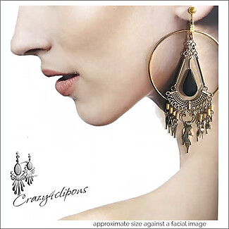 Large, Bold and Beautiful Dangling Clip Earrings