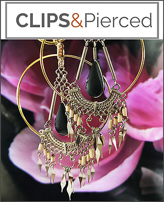 Large, Bold and Beautiful Dangling Clip Earrings