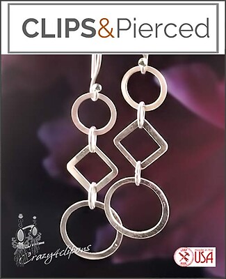 Classic Silver Shaped Earrings | Pierced or Clips