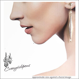Long & Elegant Iridescent Silver Clip Earrings