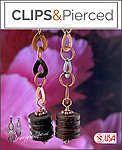 Copper and Wood Clip On Earrings - Bohemian Eclecticism