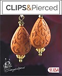 Warm Paisley Teardrop Clip On Earrings