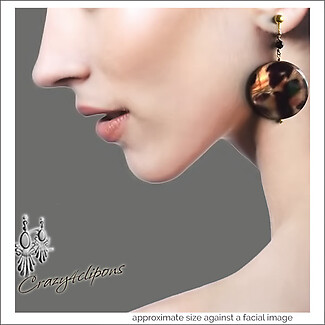 Daring & Wild. Leopard Disc Earrings | Pierced or Clips