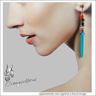 Summer Long Beaded Clip On Earrings