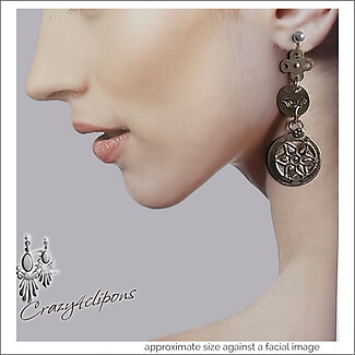 Distressed Metal Dangling Earrings