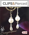 Dangling Pearl Earrings for Brides | Pierced or Clip on