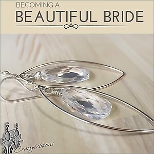 Bridal Crystal Large Hoop Wedding Clip Earrings