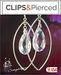 Bold Bridal Crystal Large Hoop Earrings | Pierced or Clips
