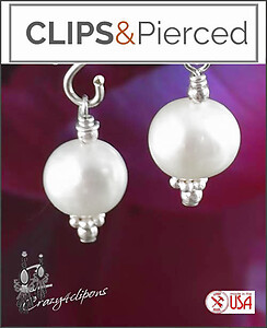 Petite Classic White Pearl Clip On Earrings