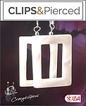 Summer Retro Mother of Pearl White Earrings | Pierced or Clips