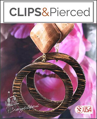 Bold Dangling Wood Hoops | Pierced & Clips