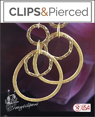 14K Gold Filled Hoop Earrings | Pierced or Clips