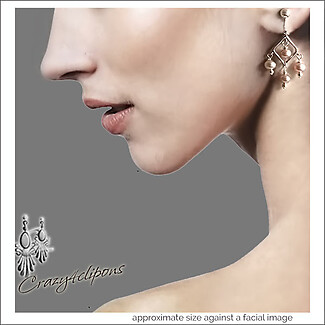 Dangling Mini Chandelier Pearl Clip On Earrings