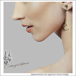 Elegant Moonstone Dangling ClipOn Earrings