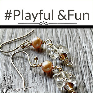 Playful Butterflies and Pearls Clip Earrings