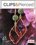 Boho Lux. Bold Eclectic Gold Clip Earrings Hoops
